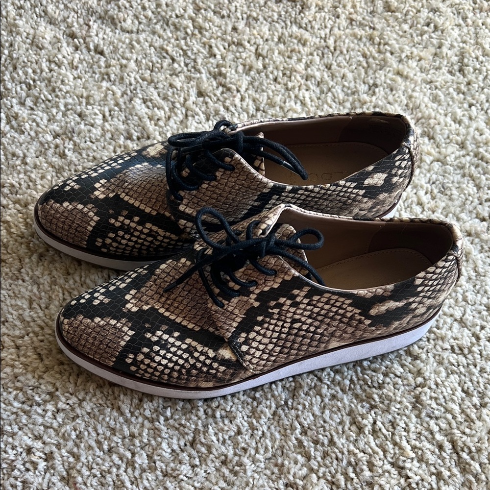 Aldo Snake Print Lace-Up Sneakers